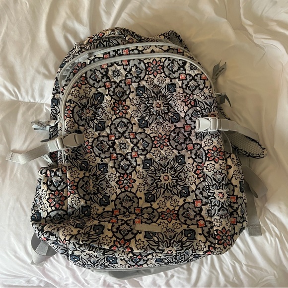 Vera Bradley Handbags - Vera Bradley Gray and Pink Floral Backpack